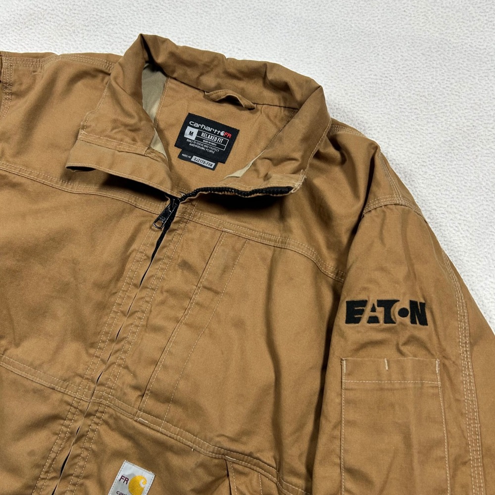 Carhartt FR Jacket Men M Brown Flame Resistant Relaxed Fit OJ2179-FRM Eaton